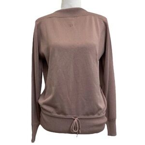 Givenchy Sport Vintage 80s Mauve Pink Bateau Drawstring Pullover Sweater